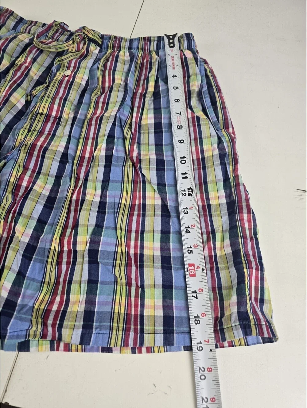 Polo Ralph Lauren Men’s Plaid Cotton Sleep Shorts Size Large Pink Pony Logo